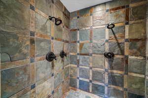 Bathroom with a tile shower