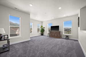 Bright and Open Second-Level Family Room with Picturesque Lone Peak Canyon Views—Ideal for Relaxing or Entertaining