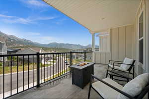 Relax on the Covered Master Balcony with Unmatched Views of Lone Peak Canyon
