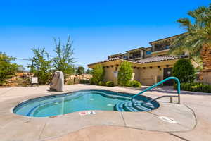 View of swimming pool with a patio area and a pool