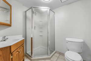 3/4 Bath in Basement