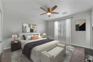 Virtually Staged Primary Bedroom