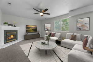 Virtually Staged Family Room