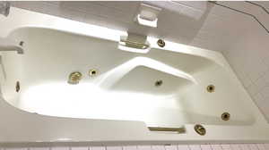 Detailed view of a tub with jets