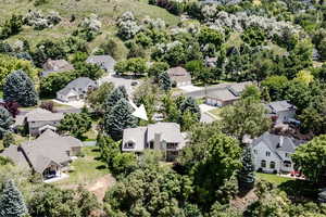 Aerial perspective of suburban area