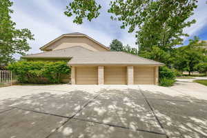 Garage with driveway