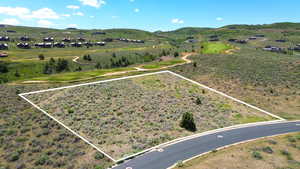 View of property location with property boundaries highlighted and mountains