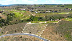 View of property location featuring property boundaries highlighted and a local golf course