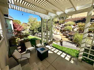 View of patio / terrace with a pergola