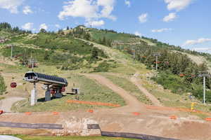 Aerial view of a mountainous background