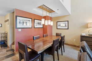 Dining space featuring baseboards
