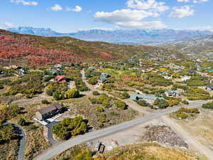 Bird's eye view of a mountain backdrop