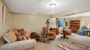 View of carpeted living area