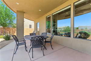 View of patio with outdoor dining space