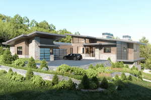 Exterior rendering of front of residence