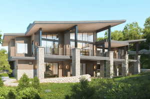 Exterior rendering of back of residence