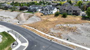 Aerial perspective of suburban area