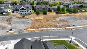 Aerial perspective of suburban area