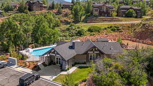Aerial view of residential area