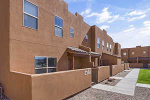View of building exterior featuring a residential view