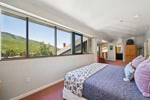 Bedroom featuring carpet and recessed lighting