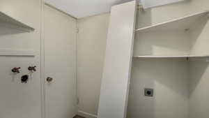 Laundry room with hookup for an electric dryer and washer hookup