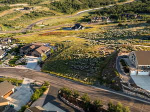 Aerial perspective of suburban area