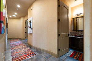 Hall with recessed lighting