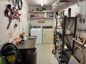 Laundry area featuring washing machine and dryer