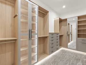 View of walk in closet