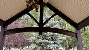 Detailed view of back patio roof