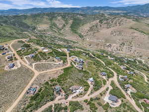 Aerial overview of property's location with rural landscape
