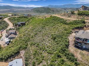 Aerial view of a mountainous background