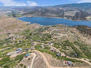 Drone / aerial view of a water and mountain view
