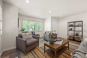 Plenty of room for activities in this oversized front room.