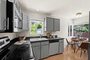 Modern conveniences in kitchen.