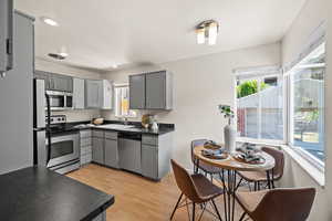 Eat-in dining, drenched in natural light.