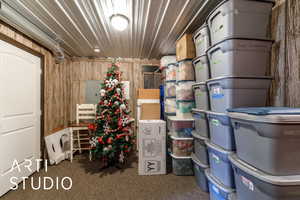 Storage area featuring electric panel