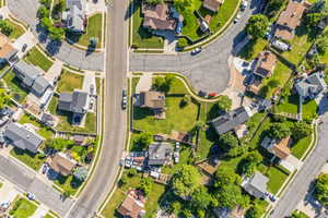 Aerial view of residential area
