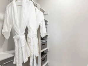 View of walk in closet