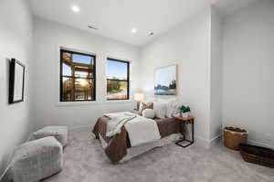 Bedroom featuring carpet floors and recessed lighting