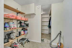 View of walk in closet
