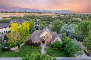 View from above of property featuring mountains