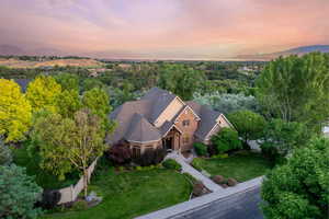 View from above of property featuring a forest