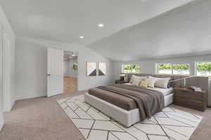 Main Bedroom with new berber carpet, walk-in closet, full bathroom and recessed lighting with update ensuite full bath.