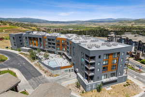 Bird's eye view of a mountain backdrop