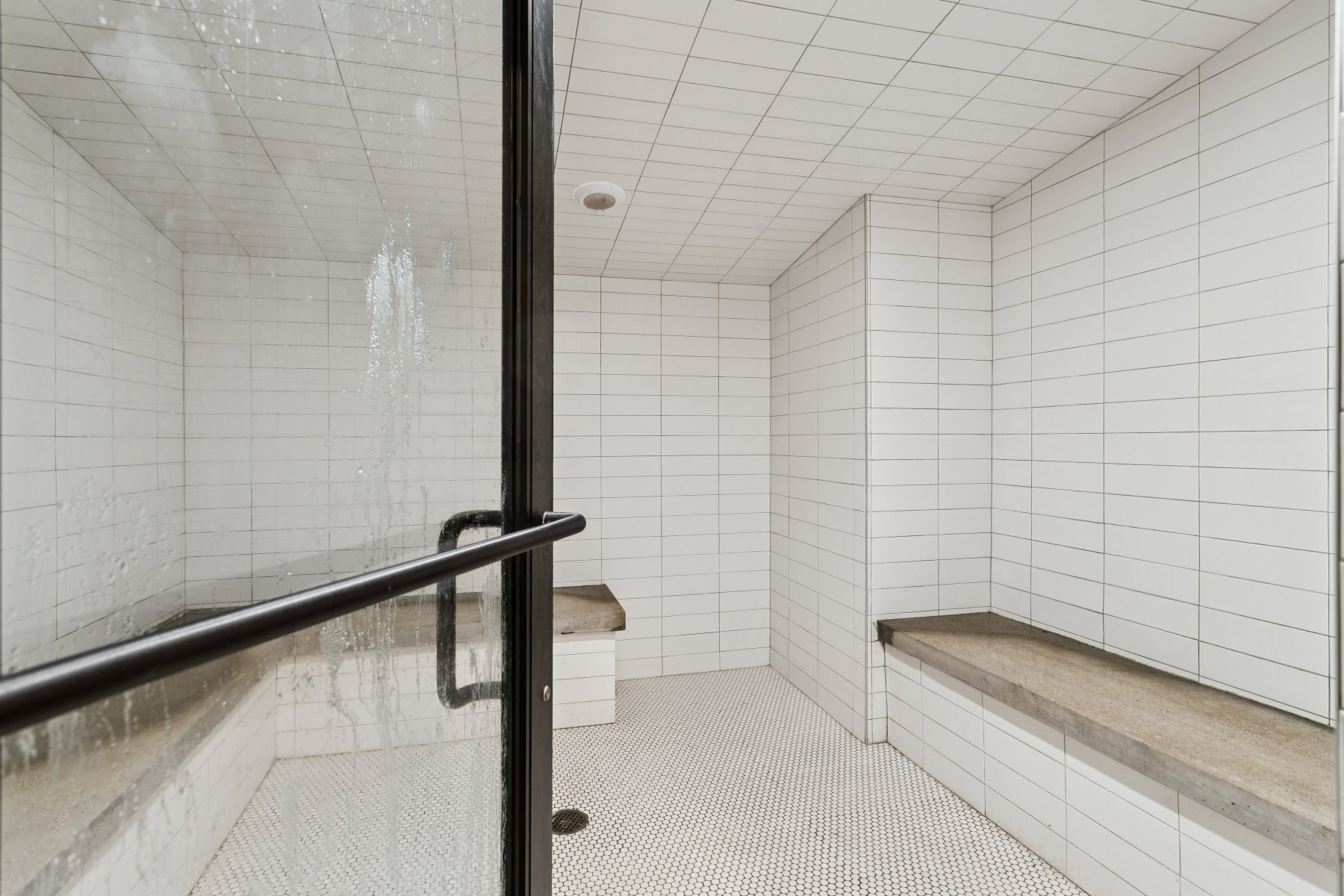 Interior space with tile patterned floors