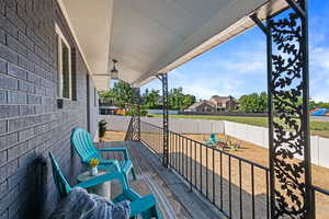 View of fenced backyard