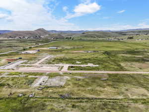 View of mountain background with rural landscape