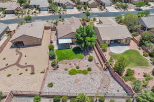 Aerial view of residential area